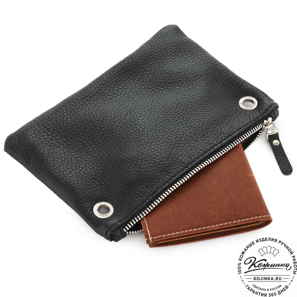 Женская кожаная сумка "Трио" (рыжий/коричневый/черный) 